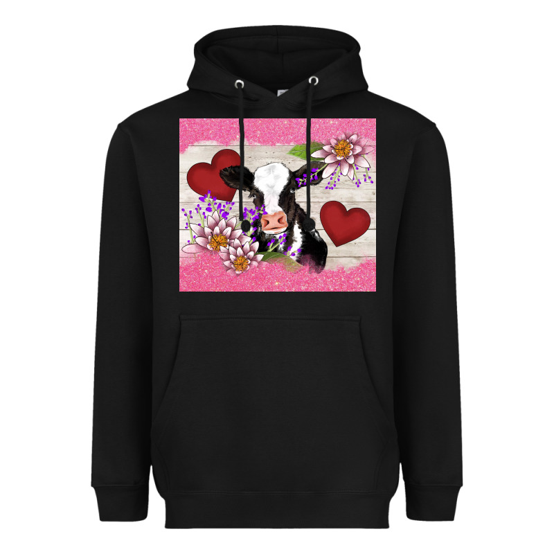 Lotus Heart Cow Valentine Heavyweight Hoodie by AdoDesignShop | Teevron