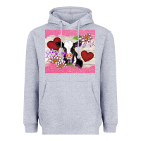 Heather Grey lotus heart cow valentine Heavyweight Hoodie - AdoDesignShop