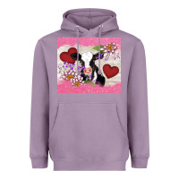Lavender lotus heart cow valentine Heavyweight Hoodie - AdoDesignShop