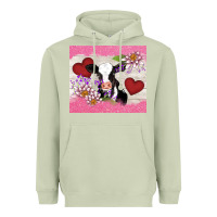 Matcha lotus heart cow valentine Heavyweight Hoodie - AdoDesignShop