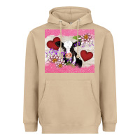 Mushroom lotus heart cow valentine Heavyweight Hoodie - AdoDesignShop