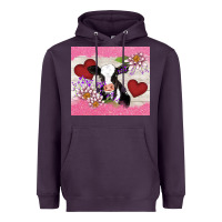 Plum lotus heart cow valentine Heavyweight Hoodie - AdoDesignShop
