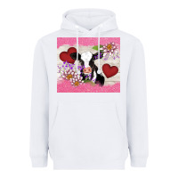 White lotus heart cow valentine Heavyweight Hoodie - AdoDesignShop