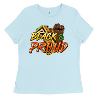 Baby Blue black and proud Ladies Tee - HowdyJamesFarm