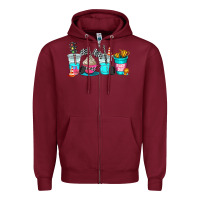 Burgundy race day coffe cup Zipper Hoodie - AdoDesignShop