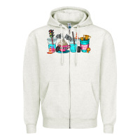 Oatmeal Heather race day coffe cup Zipper Hoodie - AdoDesignShop
