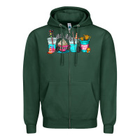 Sports Green race day coffe cup Zipper Hoodie - AdoDesignShop