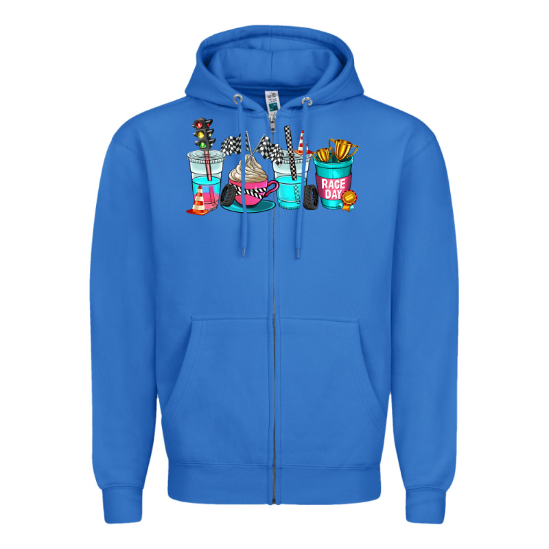 Race Day Coffe Cup Zipper Hoodie by AdoDesignShop | Teevron