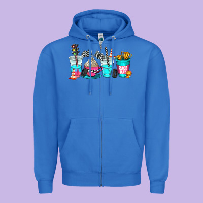 Race Day Coffe Cup Zipper Hoodie Designed By Adodesignshop