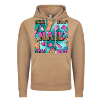 Vintage Coffee nail art hands and polish with turquoise leopard and glitter seamless  Vintage Hoodie - BundleAndBundleShop