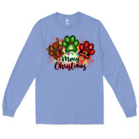Colony Blue merry christmas paws Long Sleeve Tee - FaDigitalArtStudio