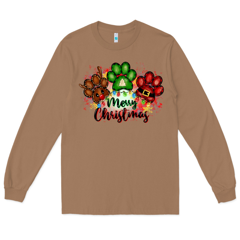 Merry Christmas Paws Long Sleeve Tee by FaDigitalArtStudio | Teevron