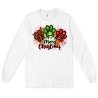 White merry christmas paws Long Sleeve Tee - FaDigitalArtStudio