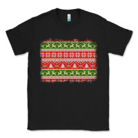 Black knitted christmas reindeer pine tree background Classic Tee - Jasminsmagicworld
