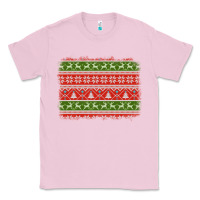 Bubblegum Pink knitted christmas reindeer pine tree background Classic Tee - Jasminsmagicworld