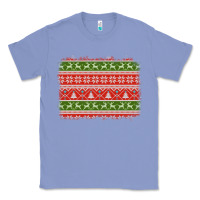 Colony Blue knitted christmas reindeer pine tree background Classic Tee - Jasminsmagicworld