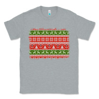 Heather Grey knitted christmas reindeer pine tree background Classic Tee - Jasminsmagicworld