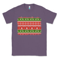 Lavender knitted christmas reindeer pine tree background Classic Tee - Jasminsmagicworld