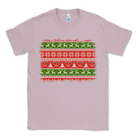 Lilac knitted christmas reindeer pine tree background Classic Tee - Jasminsmagicworld
