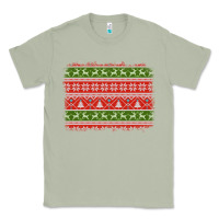Matcha knitted christmas reindeer pine tree background Classic Tee - Jasminsmagicworld