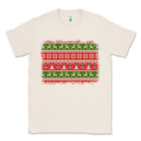 Natural knitted christmas reindeer pine tree background Classic Tee - Jasminsmagicworld
