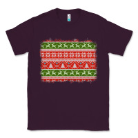 Plum knitted christmas reindeer pine tree background Classic Tee - Jasminsmagicworld