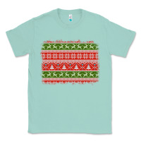 Seafoam knitted christmas reindeer pine tree background Classic Tee - Jasminsmagicworld