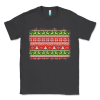 Smoke knitted christmas reindeer pine tree background Classic Tee - Jasminsmagicworld