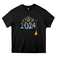Black senior 2024 graduation Heavy Core Tee - RanaPortraitStore