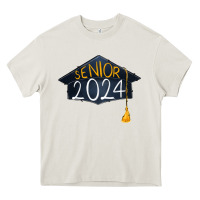 Cream senior 2024 graduation Heavy Core Tee - RanaPortraitStore