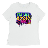 White i'm like 2024 done Ladies Tee - CowGirlArtShop