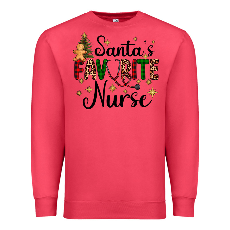 Santa's Favorite Nurse Premium Sweatshirt by AdoDesignShop | Teevron