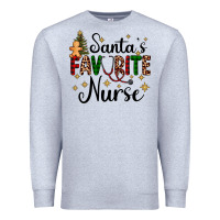 Heather Grey santa's favorite nurse Premium Sweatshirt - AdoDesignShop