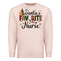 Pale Pink santa's favorite nurse Premium Sweatshirt - AdoDesignShop
