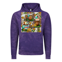 Cloud Purple cow coffee cups and farm with leopard seamless pattern bbs Vintage Hoodie - BundleAndBundleShop