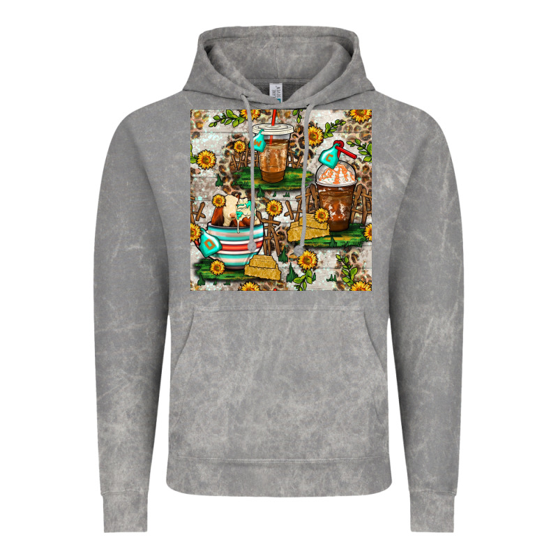 Cow Coffee Cups And Farm With Leopard Seamless Pattern Bbs Vintage Hoodie by BundleAndBundleShop | Teevron