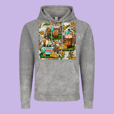 Cow Coffee Cups And Farm With Leopard Seamless Pattern Bbs Vintage Hoodie Designed By Bundleandbundleshop