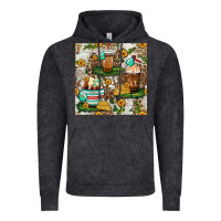 Vintage Black cow coffee cups and farm with leopard seamless pattern bbs Vintage Hoodie - BundleAndBundleShop