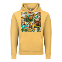 Vintage Mustard cow coffee cups and farm with leopard seamless pattern bbs Vintage Hoodie - BundleAndBundleShop