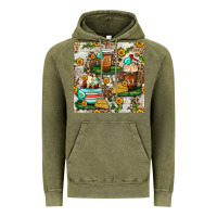 Vintage Olive cow coffee cups and farm with leopard seamless pattern bbs Vintage Hoodie - BundleAndBundleShop