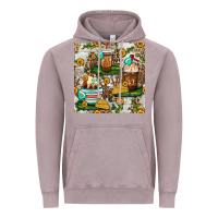 Vintage Zinc cow coffee cups and farm with leopard seamless pattern bbs Vintage Hoodie - BundleAndBundleShop