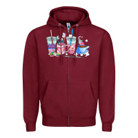 Burgundy dentist coffee cups Zipper Hoodie - AdoDesignShop