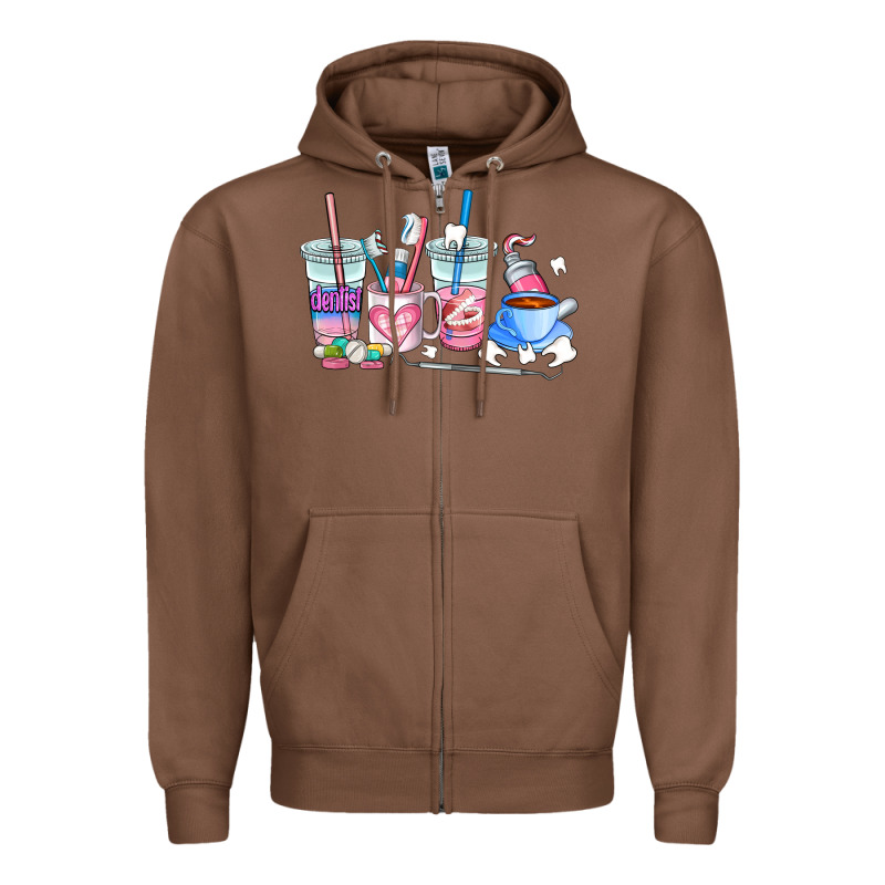 Dentist Coffee Cups Zipper Hoodie by AdoDesignShop | Teevron