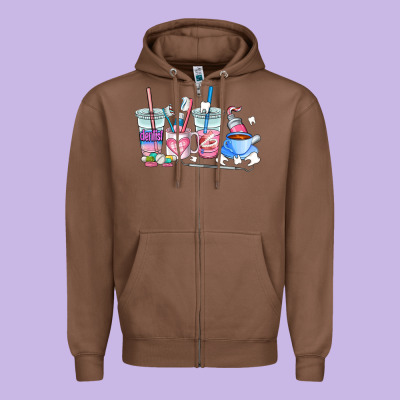 Dentist Coffee Cups Zipper Hoodie Designed By Adodesignshop