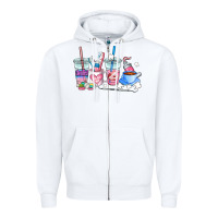 White dentist coffee cups Zipper Hoodie - AdoDesignShop