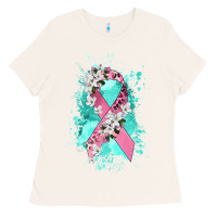 Bone cancer ribbon Ladies Tee - CowGirlArtShop