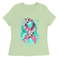 Matcha cancer ribbon Ladies Tee - CowGirlArtShop
