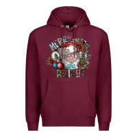 Burgundy merry and bright Premium Hoodie - SublimationCraftShop