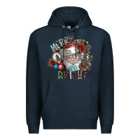 Navy merry and bright Premium Hoodie - SublimationCraftShop