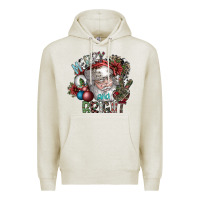 Oatmeal Heather merry and bright Premium Hoodie - SublimationCraftShop